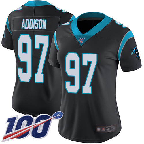 Carolina Panthers Limited Black Women Mario Addison Home Jersey NFL Football #97 100th Season Vapor Untouchable->carolina panthers->NFL Jersey